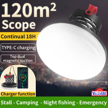 Мощный 18000 мАч Перезаряжаемый светодиодный портативный фонарь для кемпинга с сильным магнитом, лампа для палатки, освещение ночного киоска