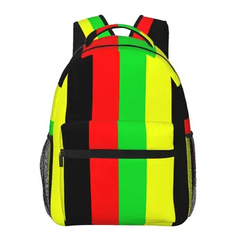 Многофункциональный рюкзак Rasta Jamaica Raggae, классический базовый повседневный рюкзак из водонепроницаемого материала для путешествий с боковыми карманами для бутылок