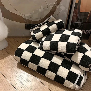 Ins Одеяло в шахматном порядке, Классическое клетчатое одеяло для дивана, Весенне-летнее одеяло для кондиционирования воздуха, Офисная шаль, подушка для дивана 담요