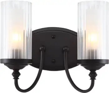 Настенный светильник с 2 лампами - Бронзовое настенное украшение из натертой маслом бронзы, Ночник, Аксессуары для ванной комнаты в стиле ретро ove
