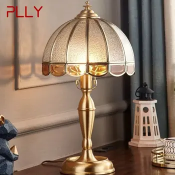 Современная латунная настольная лампа LED Vintage Creative Gold, Роскошная Стеклянная Медная Настольная лампа для дома, гостиной, кабинета, Спальни