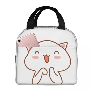 Смеющийся кот Каваи Термоизолированные пакеты для ланча Контейнер для еды Герметичная сумка для ланча Школьник Девочка