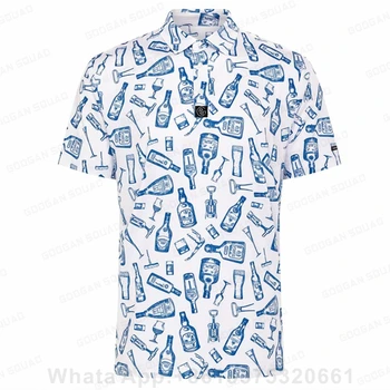 Рубашка Поло Мужская Повседневная С коротким рукавом С принтом, Дышащие Летние Многофункциональные поло для гольфа, рыбалки, футбола, волейбола
