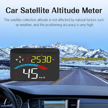 3,8-Дюймовый Автомобильный HUD-дисплей с Автоматическим Затемнением BDS + GPS Smart Gauge Цифровые Часы, Одометр, Сигнализация О превышении лимита USB-питания