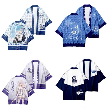 Re Zero, кимоно в японском стиле, Хаори, Мужской Женский кардиган Rem и Ram, Японское аниме, Традиционная Японская одежда, Азиатская одежда