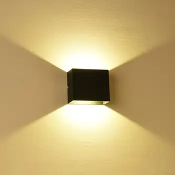 Регулируемый светодиодный настенный светильник квадратной формы мощностью 6 Вт, алюминиевый настенный светильник, современные настенные светильники COB для спальни, коридора, балкона, лестницы